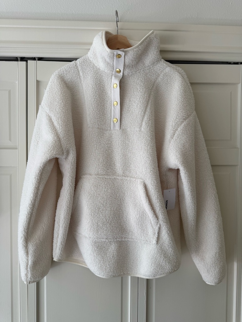 Sonoma Cream Sherpa Snap-Front Pullover